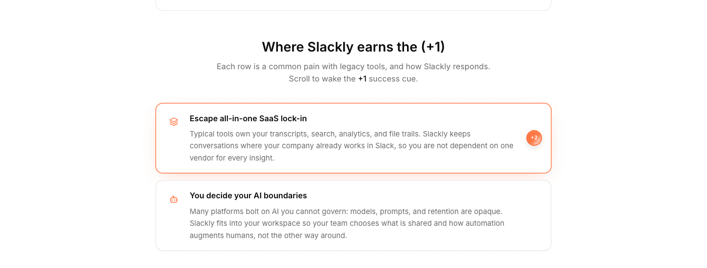 Enterprise-grade support without SaaS lock-in Slackly comparison versus legacy customer-support SaaS