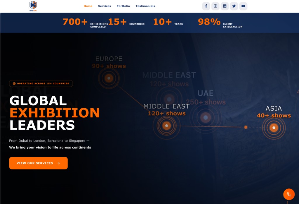 C3 Exhibitions: A complete new website for a well known Dubai exhibition brand — primary product screenshot